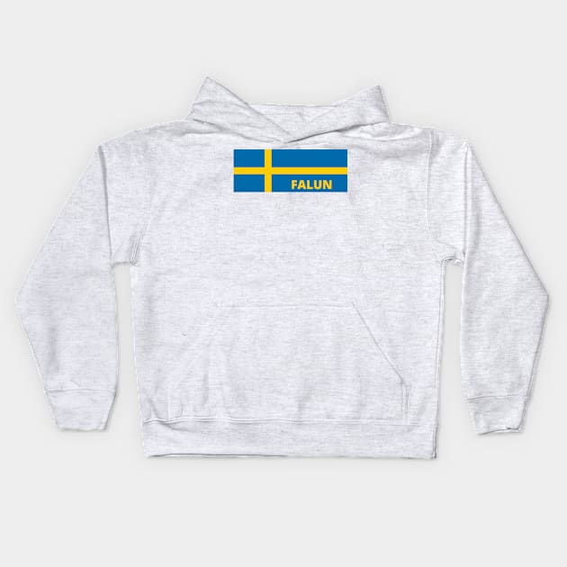 Falun City in Swedish Flag Kids Hoodie by aybe7elf